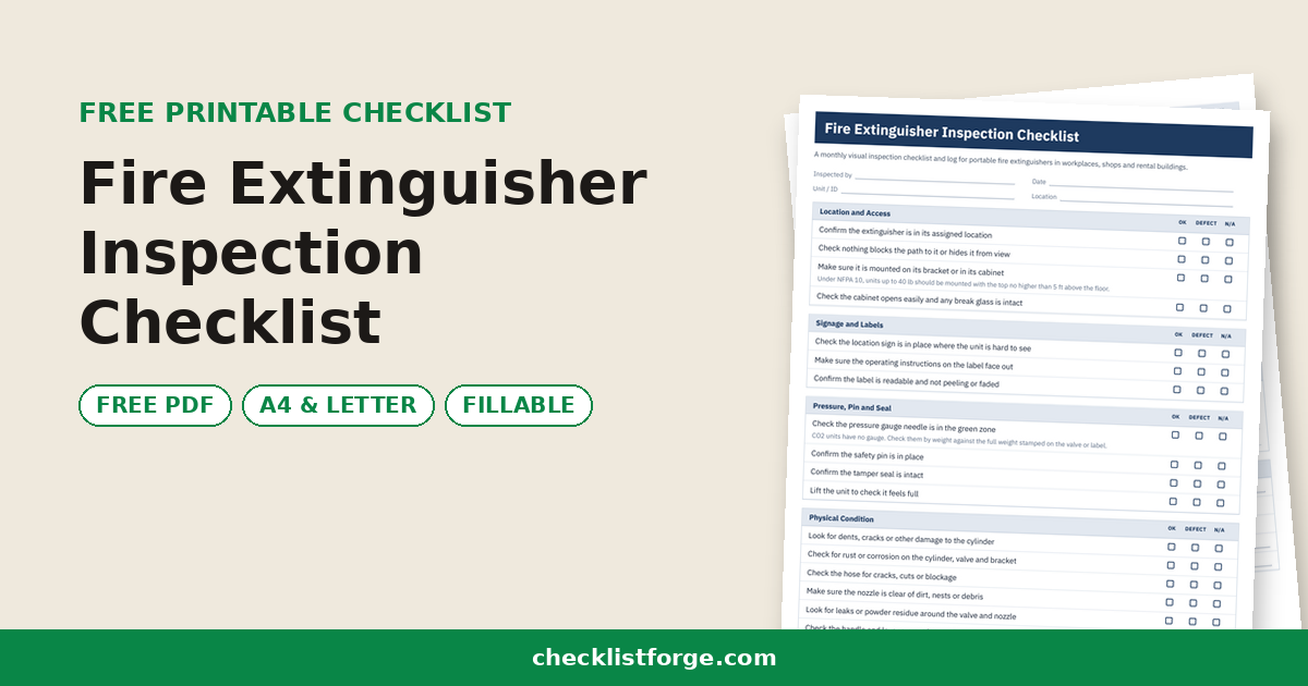 Forklift Inspection Checklist: Daily OSHA Pre-Shift (Free PDF)