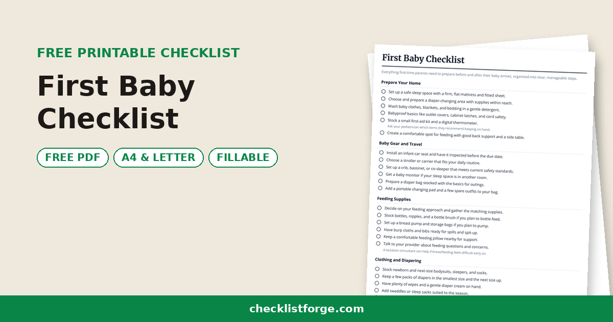 First Baby Checklist