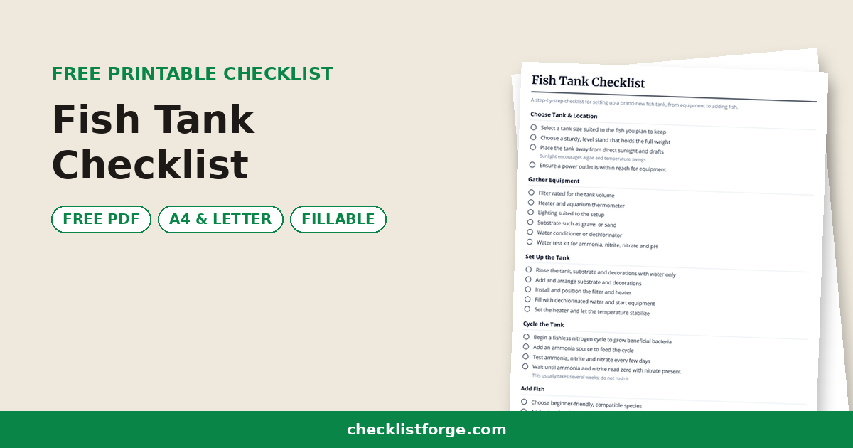 Fish Tank Checklist