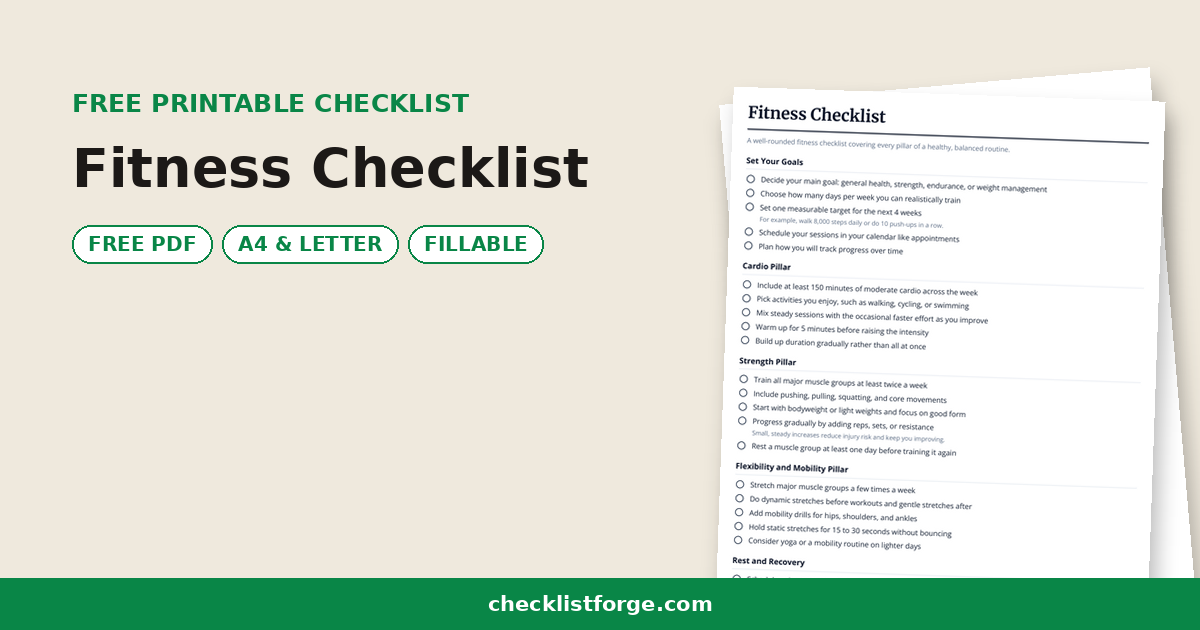 Fitness Checklist