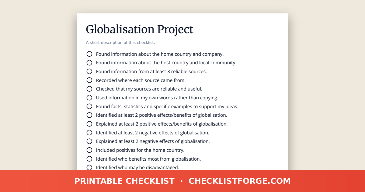 Globalisation Project