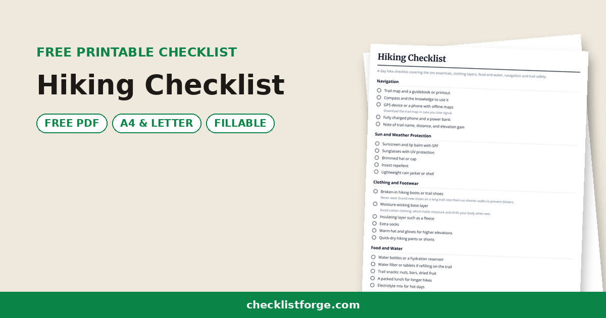 Hiking Checklist