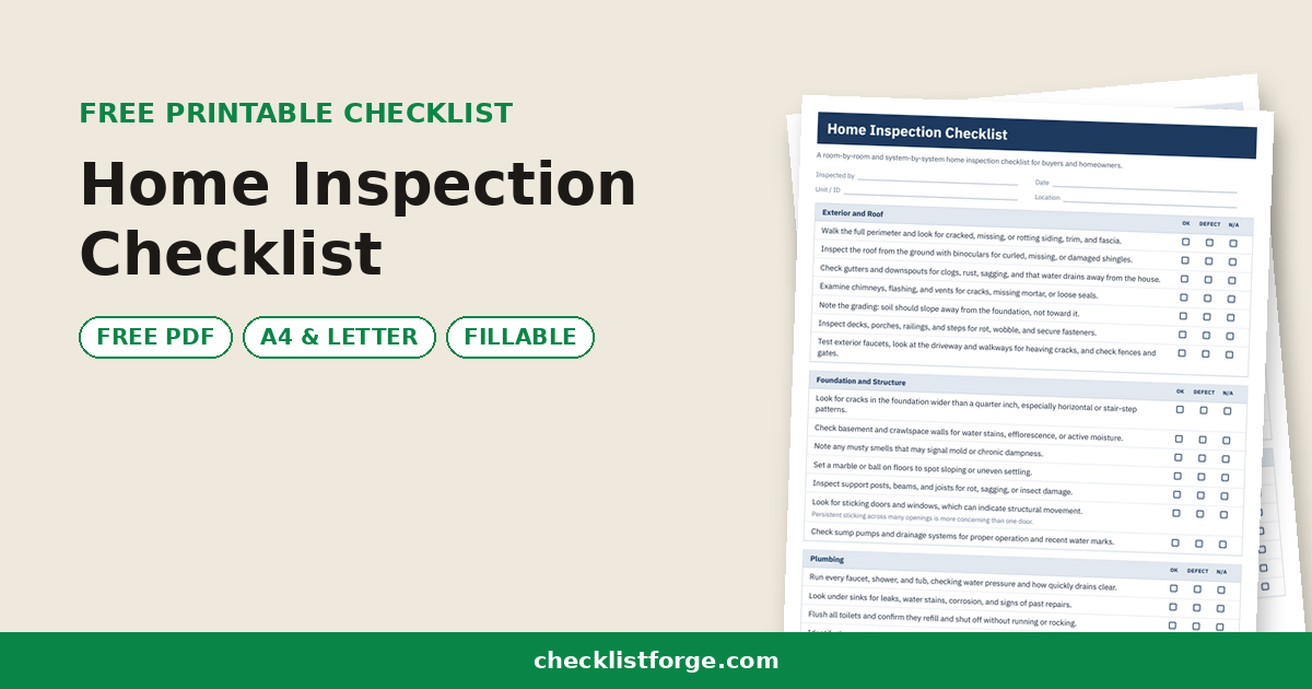 Home Inspection Checklist