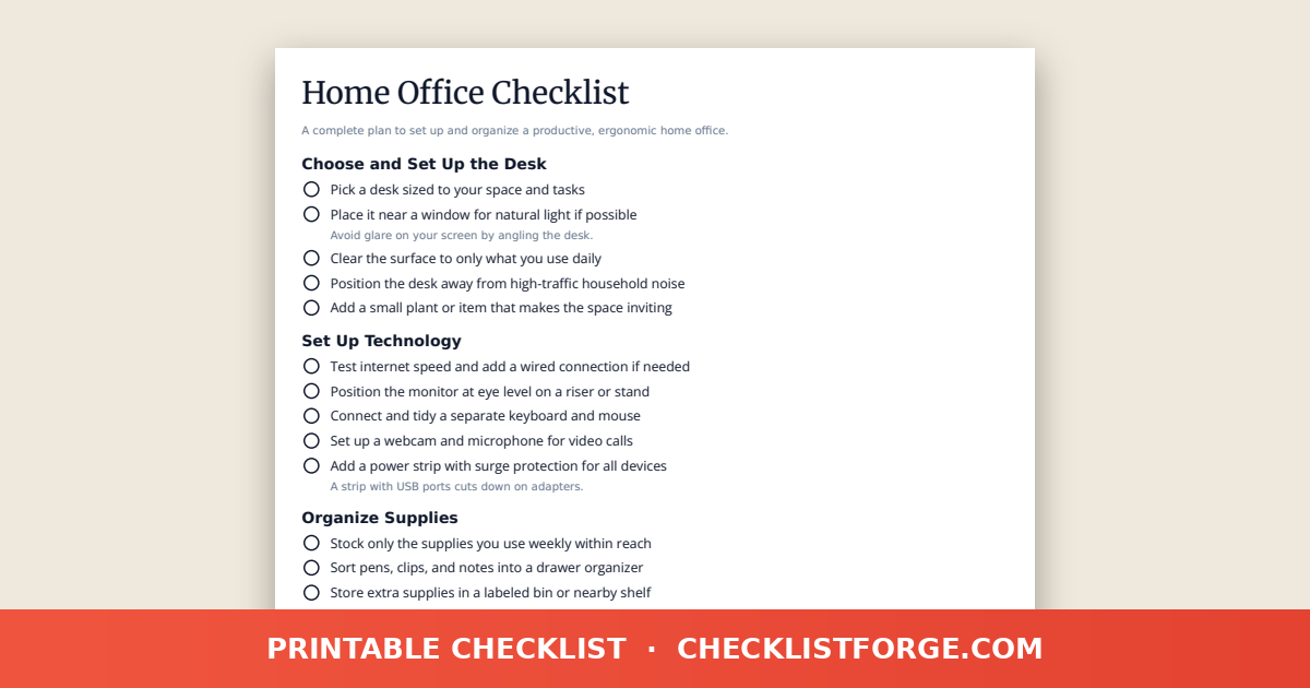 Home Office Checklist