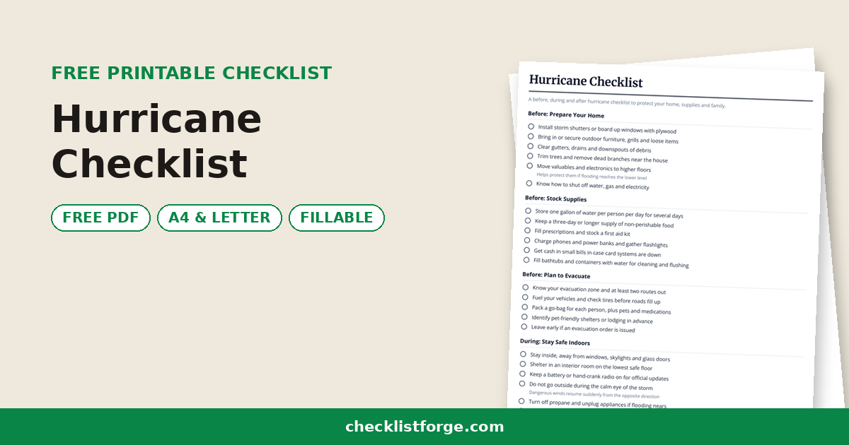 Hurricane Checklist