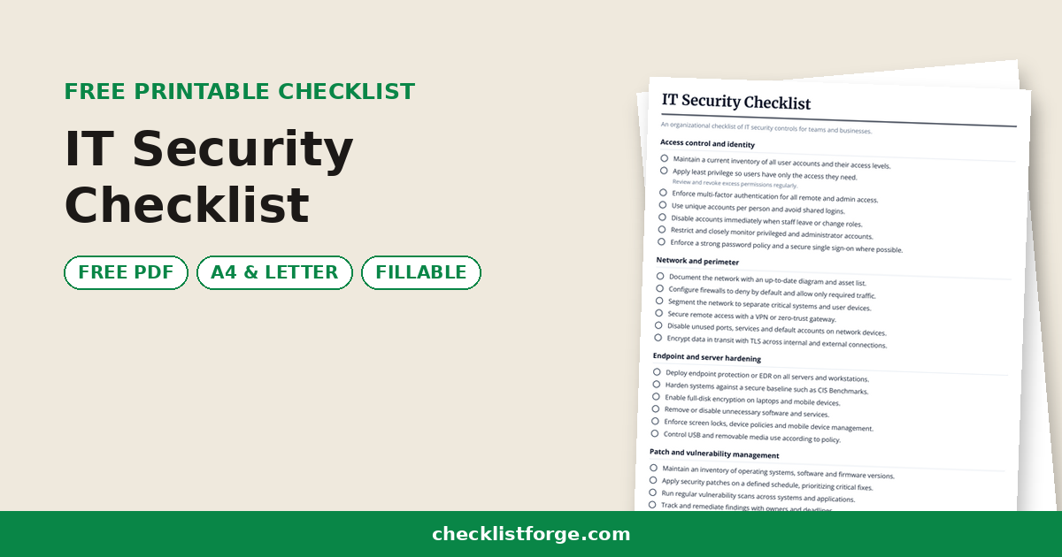 IT Security Checklist