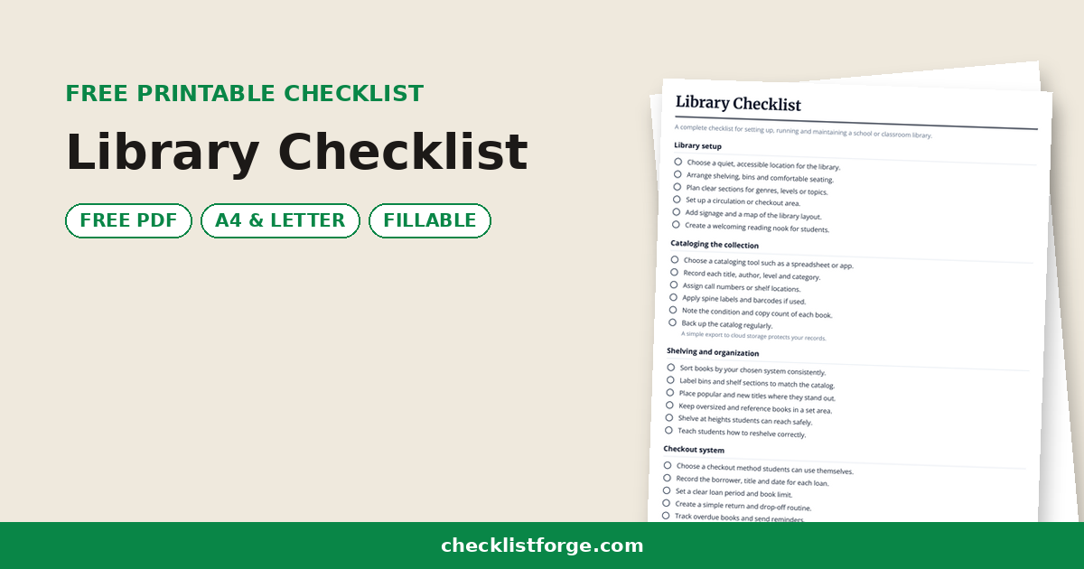Library Checklist