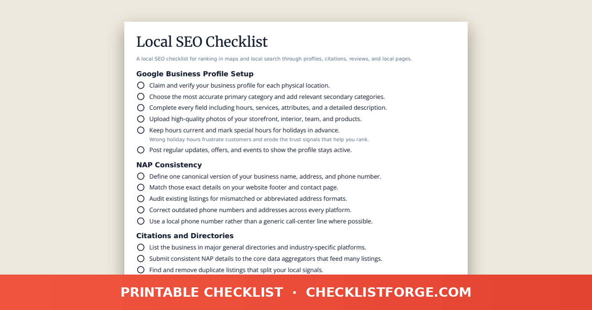 Local SEO Checklist