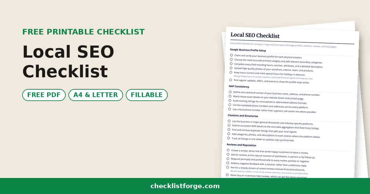 Local SEO Checklist