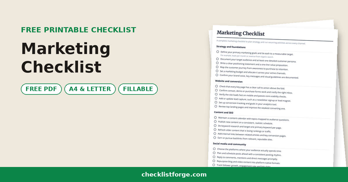 Marketing Checklist