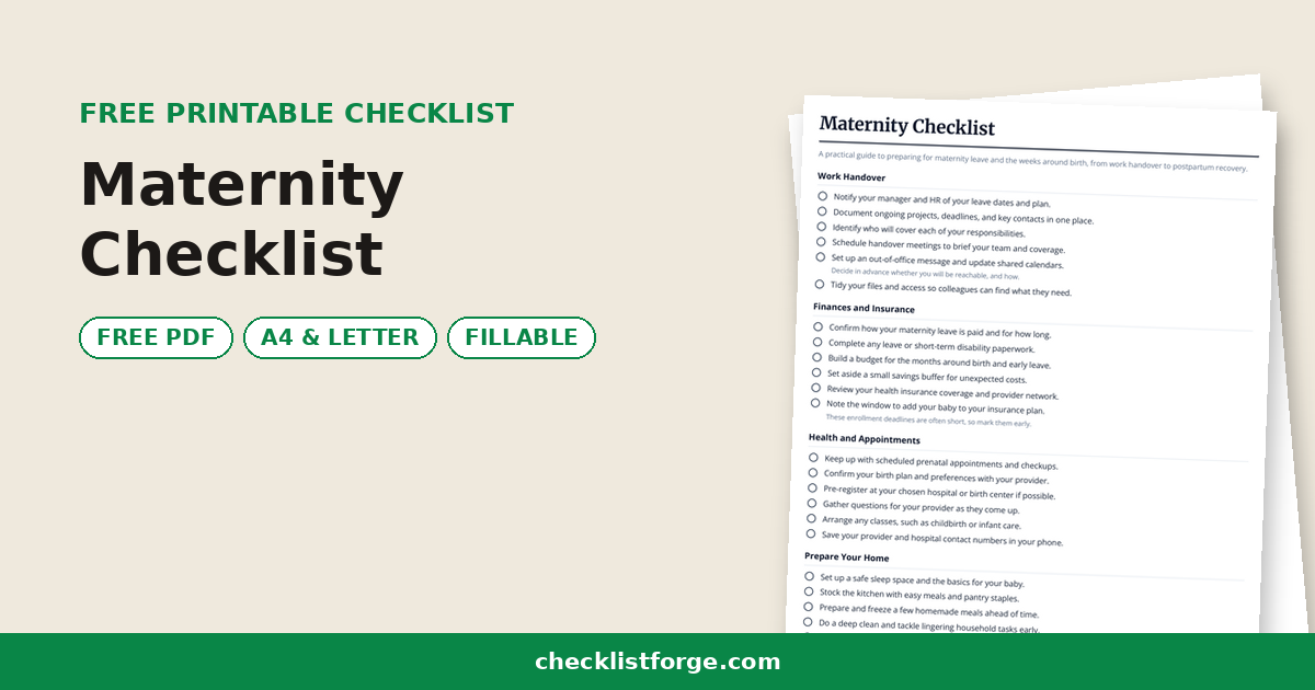 Maternity Checklist