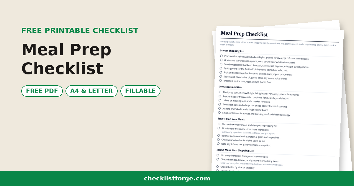 Meal Prep Checklist
