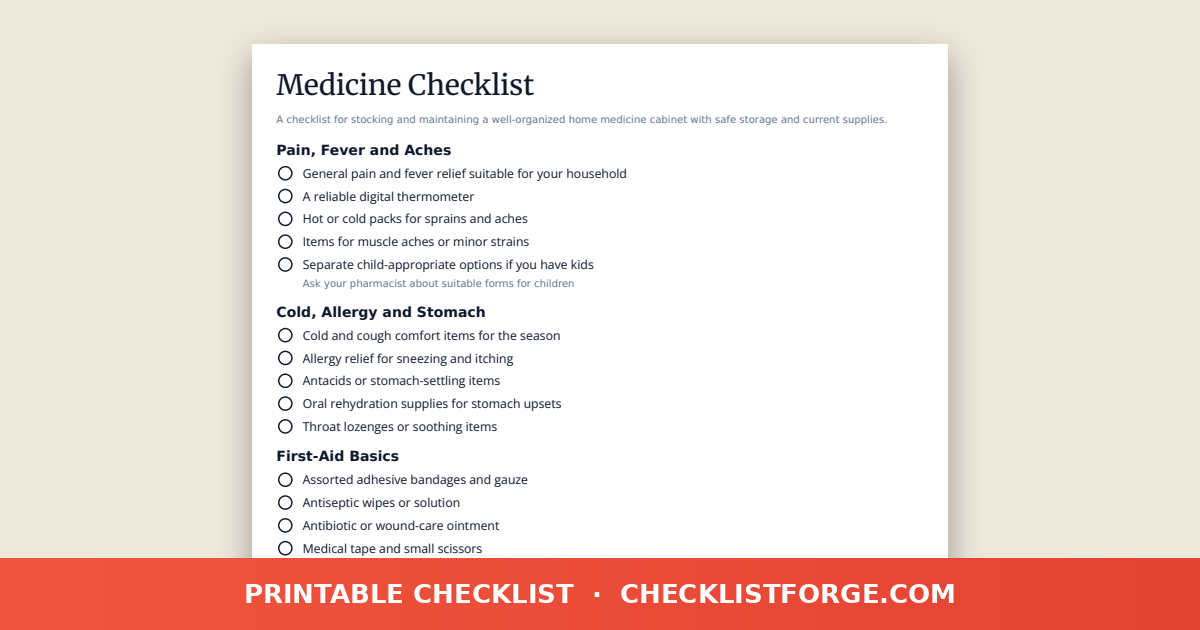 Medicine Checklist