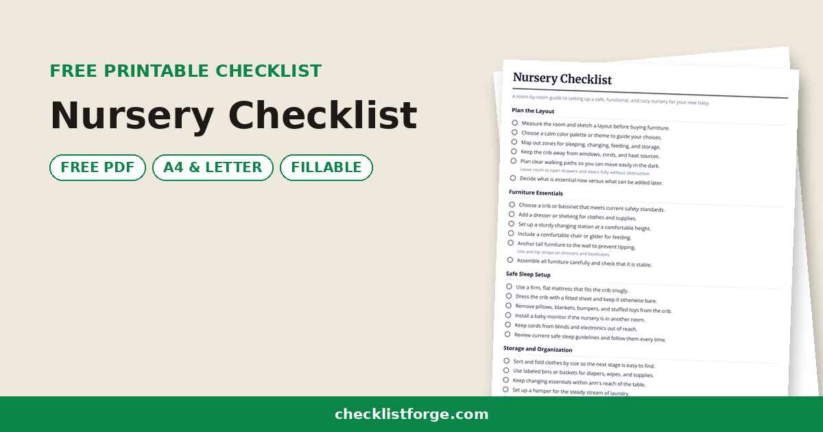 Nursery Checklist