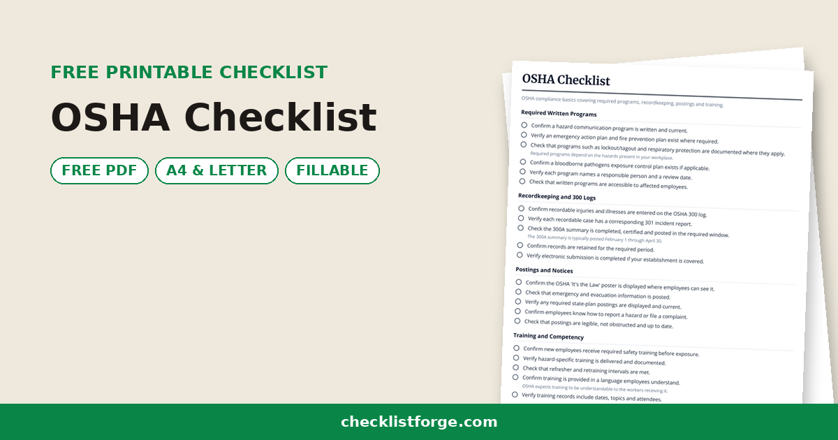 OSHA Checklist