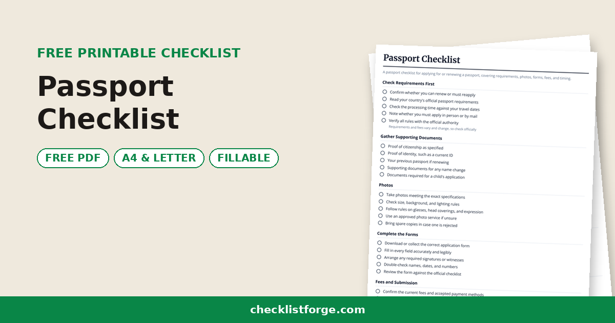 Passport Checklist