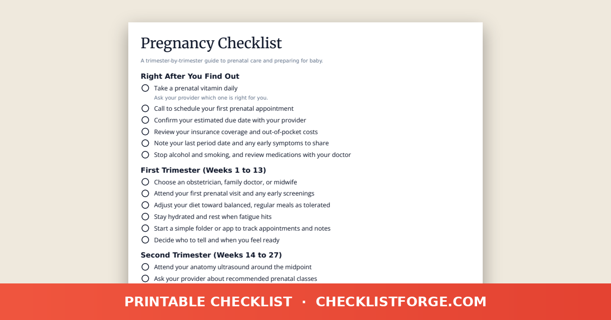 Pregnancy Checklist