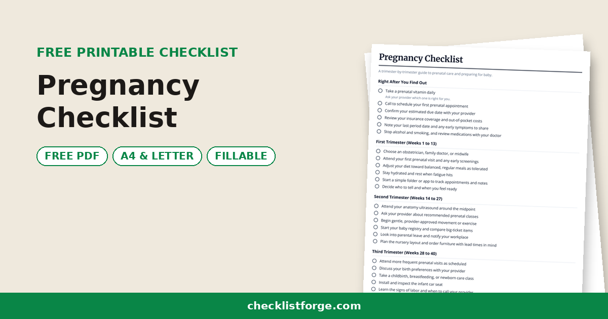 Pregnancy Checklist