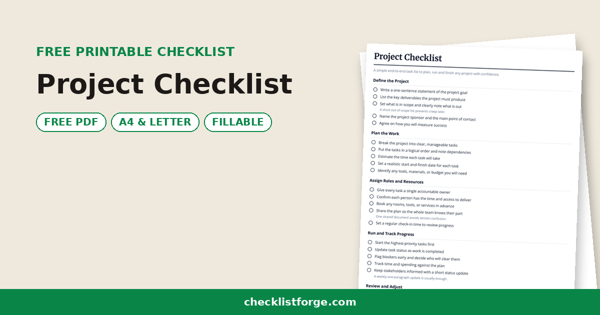 Project Checklist