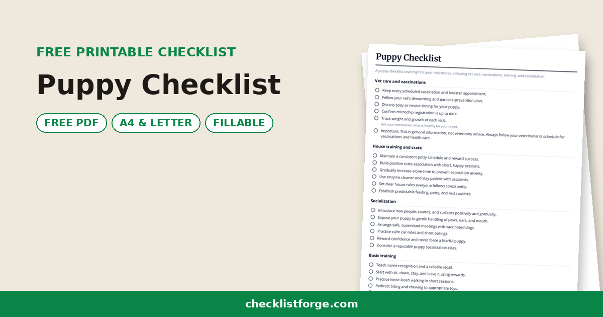 Puppy Checklist