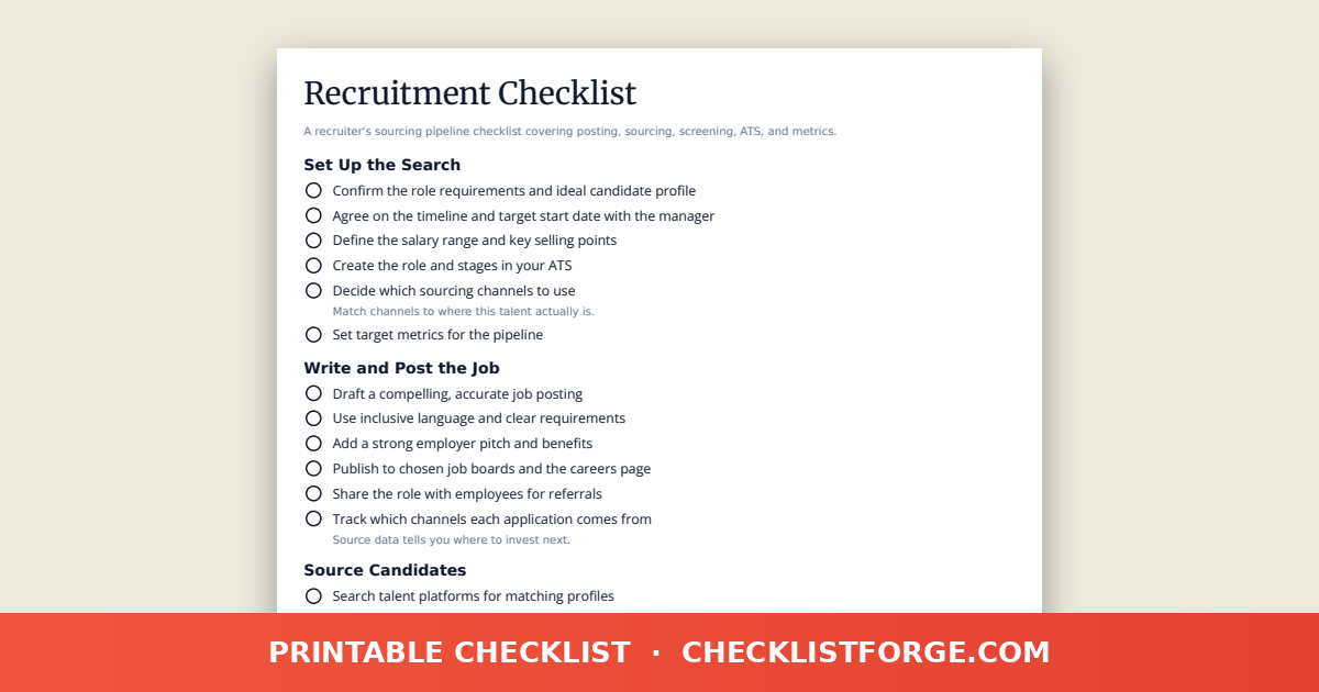 Recruitment Checklist