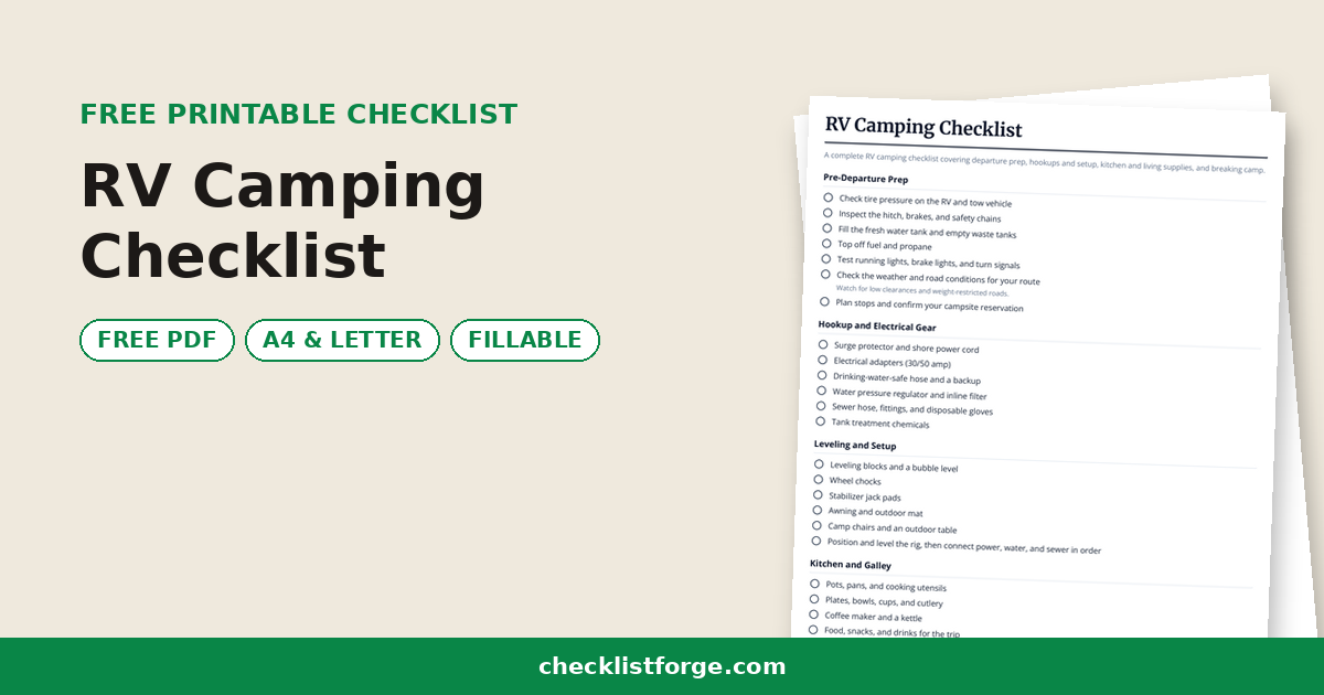 RV Camping Checklist