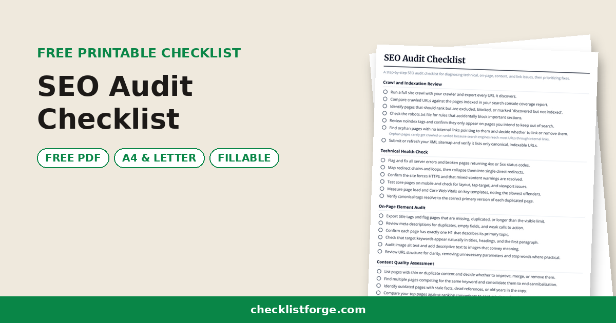 SEO Audit Checklist