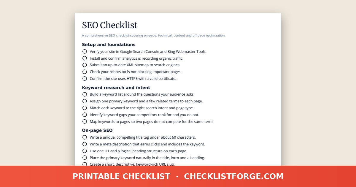 SEO Checklist
