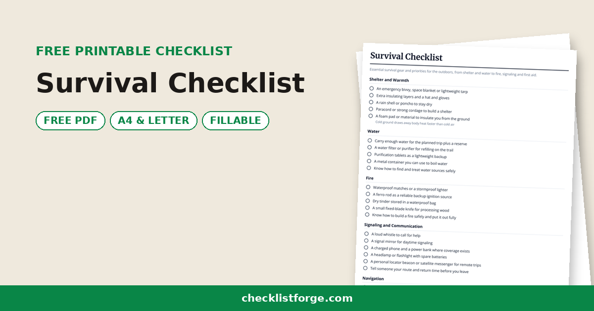 Survival Checklist
