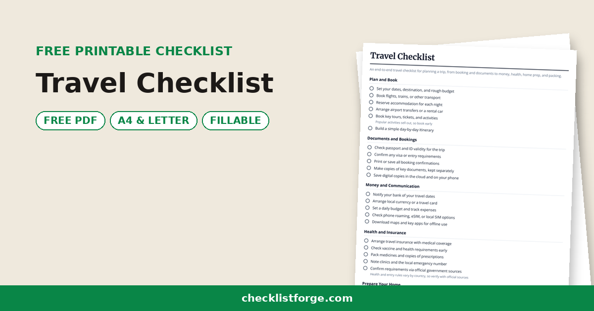 Travel Checklist