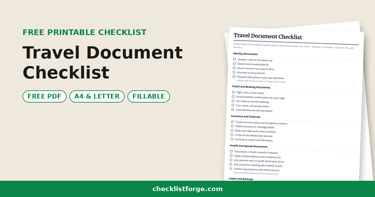 Travel Document Checklist