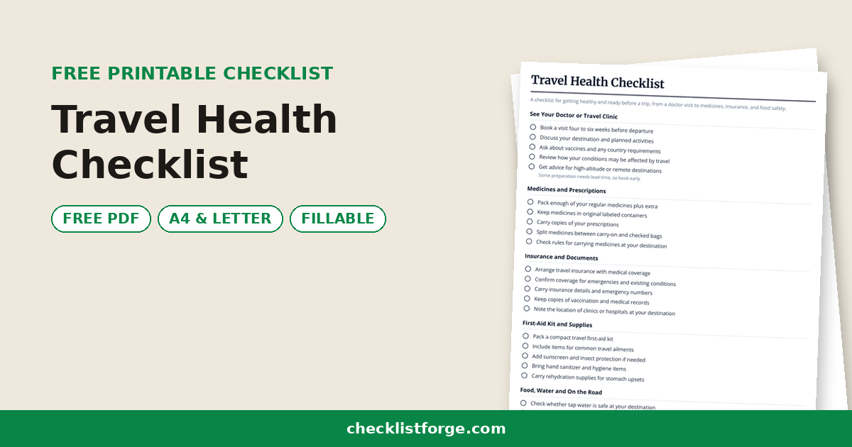 Travel Health Checklist