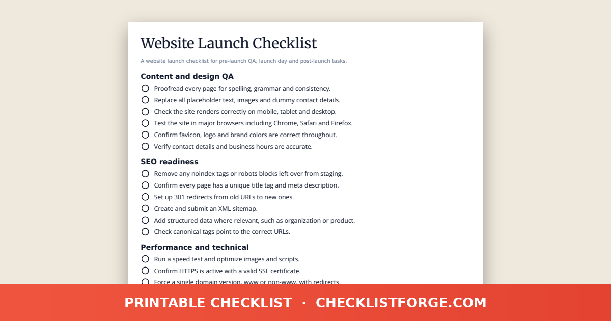 Website Launch Checklist