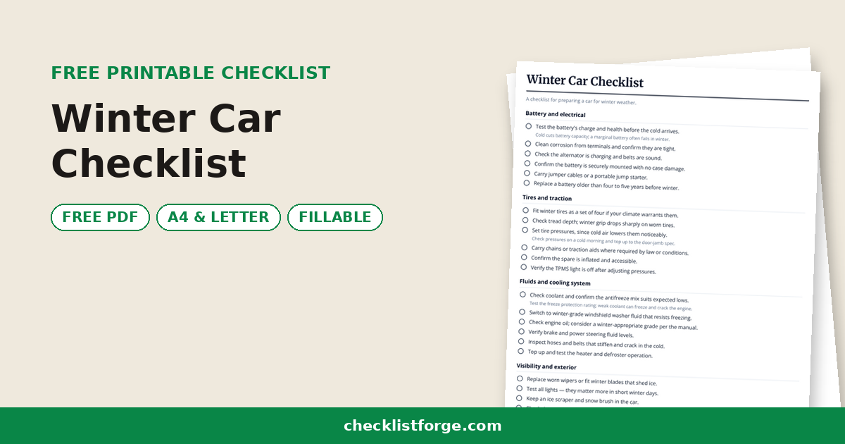 Winter Car Checklist