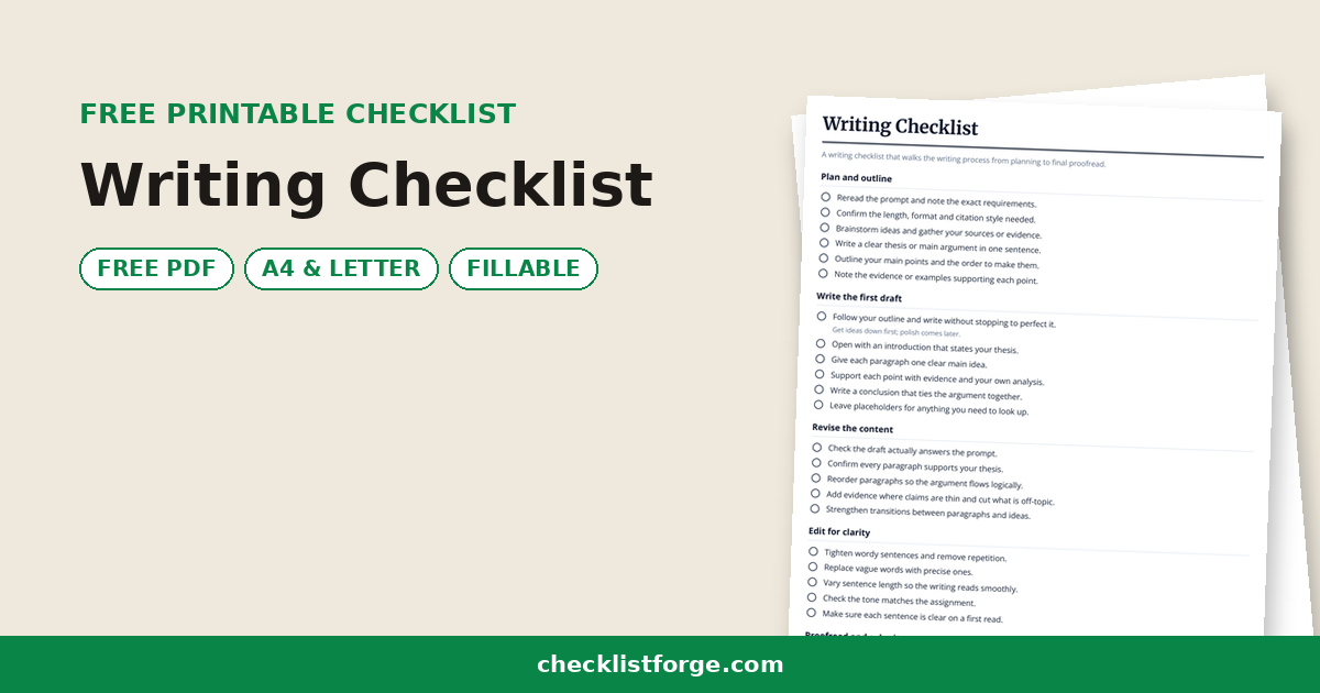 Writing Checklist
