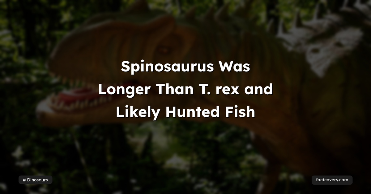 Spinosaurus Was Longer Than T. rex and Likely Hunted Fish — Factcovery